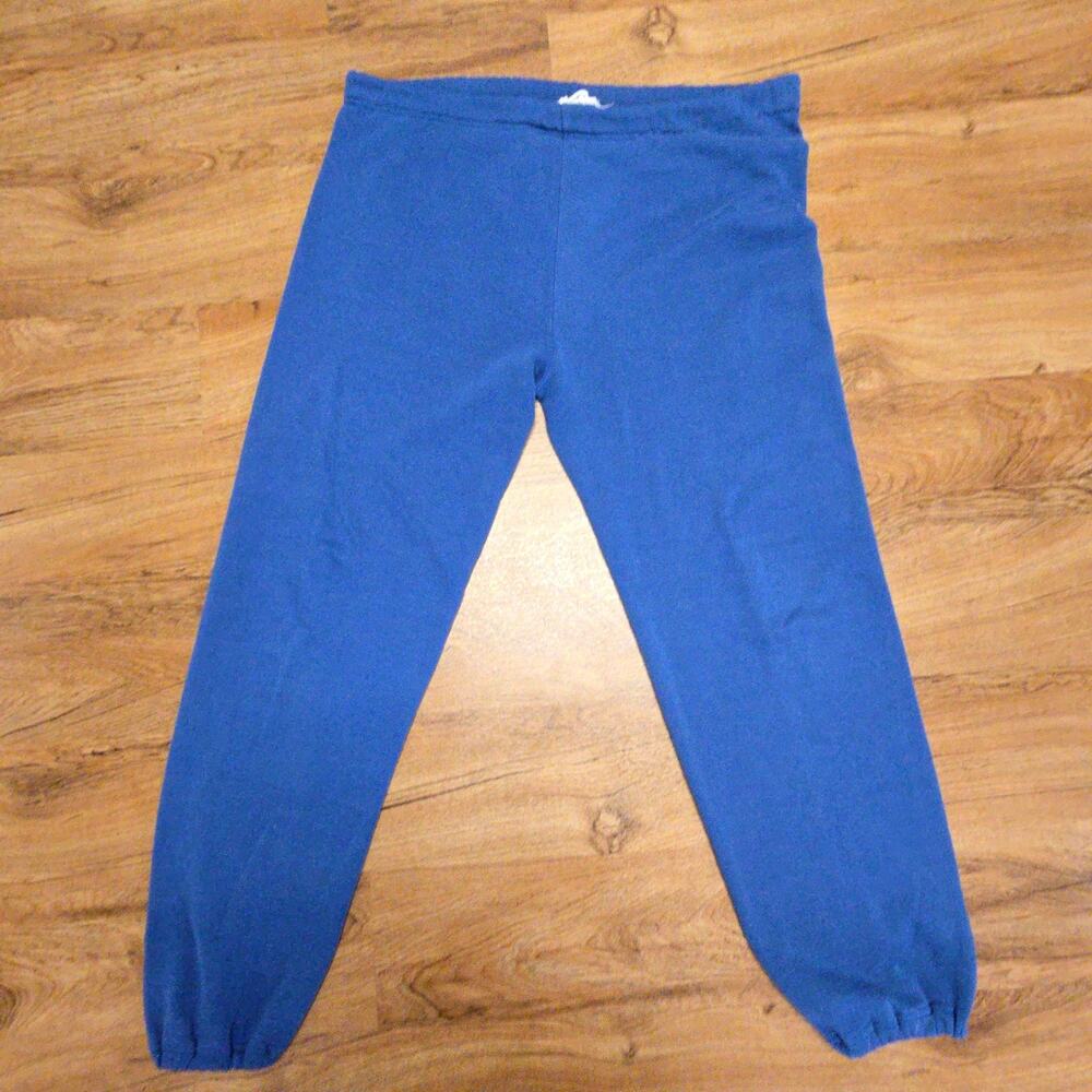 Vintage 80s Joggers Blue Fleece Sweat Pants Elastic Waist Mens XL